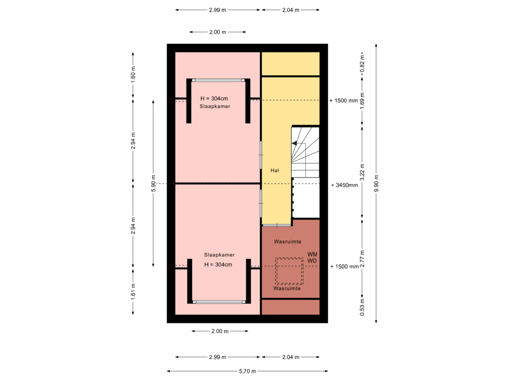 View floorplan of Tweede verdieping of Roer 32