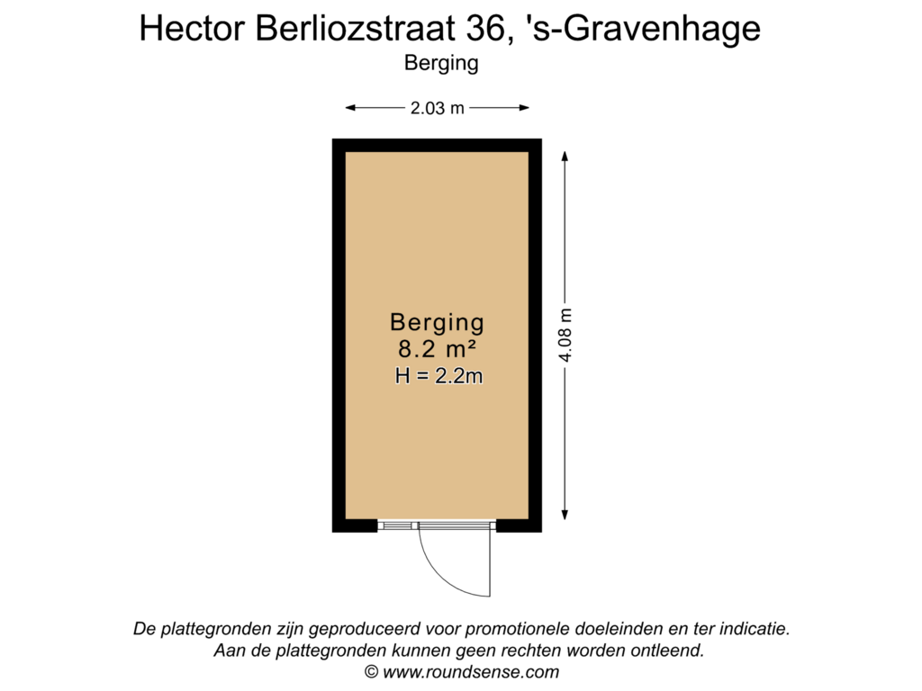 Bekijk plattegrond van Berging van Hector Berliozstraat 36