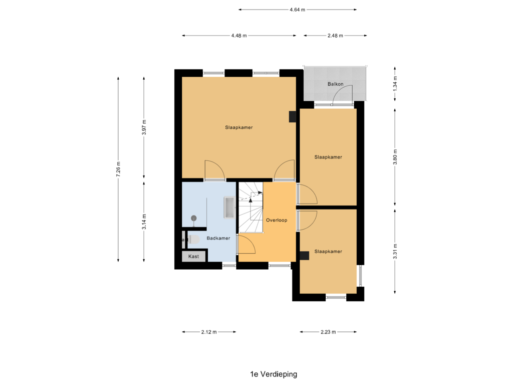 Bekijk plattegrond van 1e Verdieping van Zeegat 9