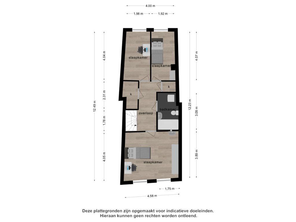 Bekijk plattegrond van 1e verdieping van Spanjaardstraat 9