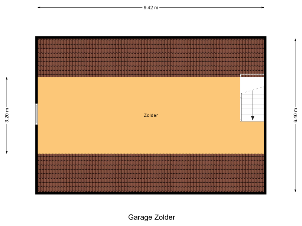 Bekijk plattegrond van Garage Zolder van Krugerstraat 6