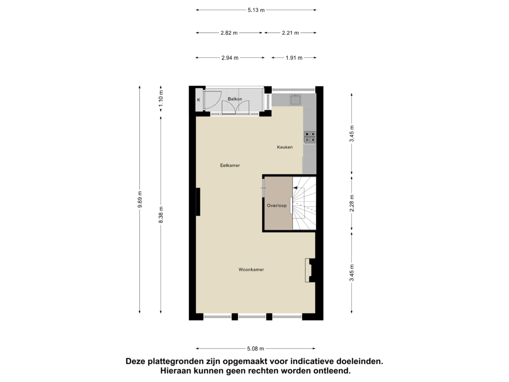 View floorplan of Eerste Verdieping of Zuiddijk 24-A