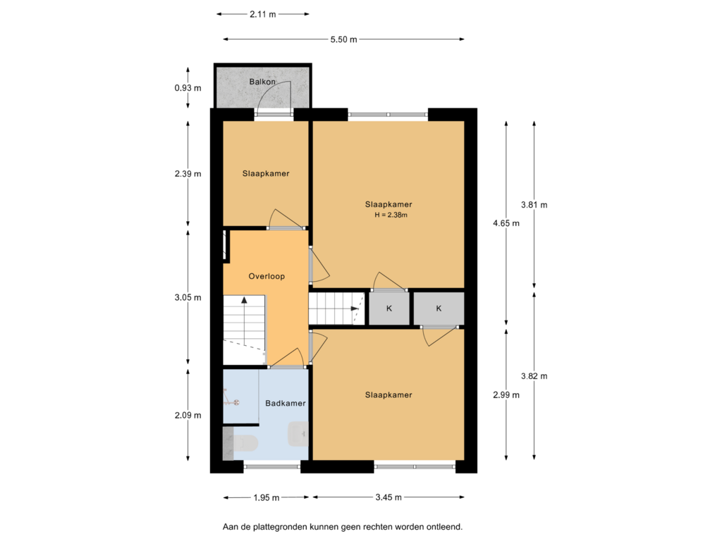 View floorplan of 1e Verdieping of Leeuwerikstraat 23