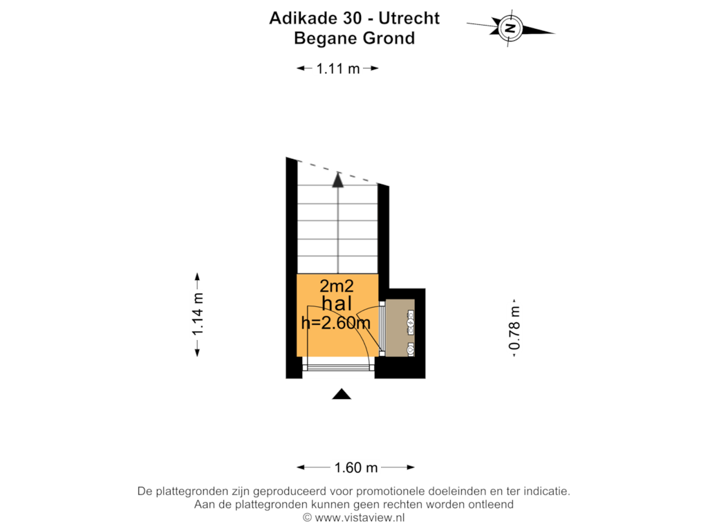 Bekijk plattegrond van BEGANE GROND van Adikade 30