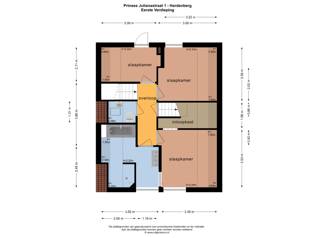 Bekijk plattegrond van EERSTE VERDIEPING van Prinses Julianastraat 1