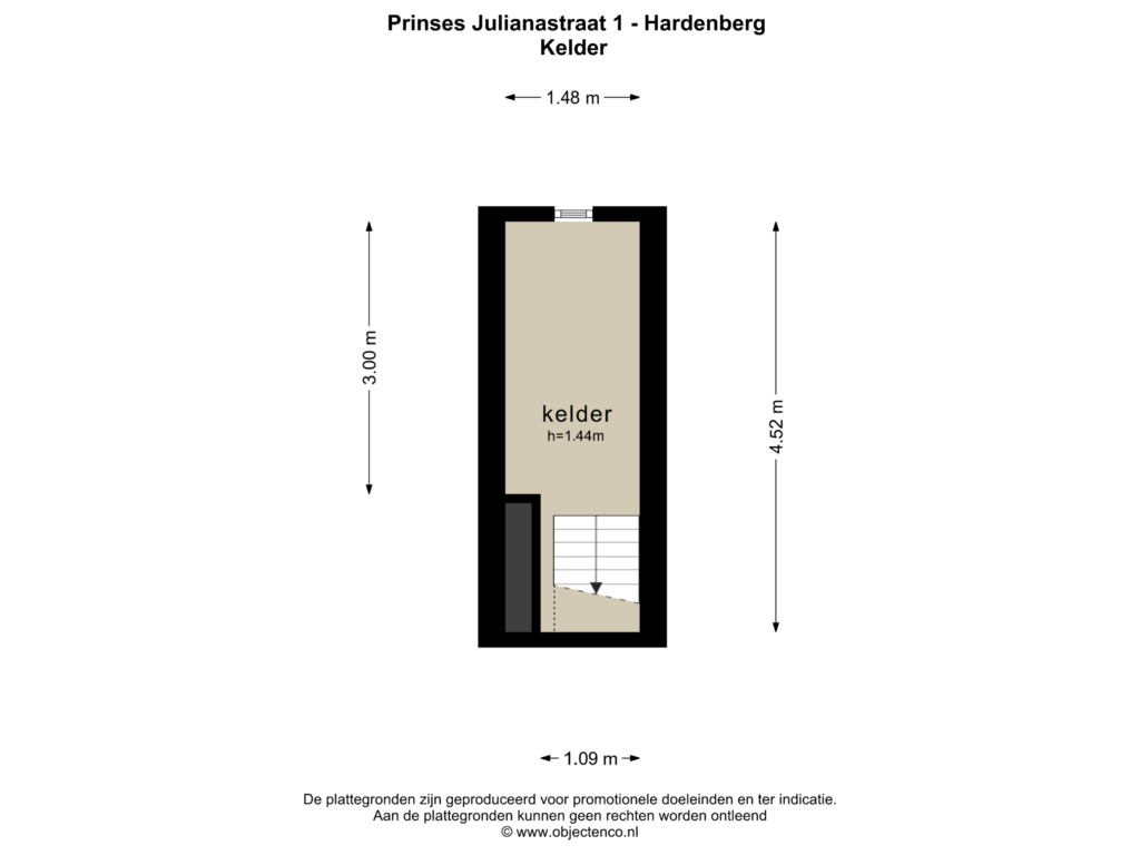 Bekijk plattegrond van KELDER van Prinses Julianastraat 1