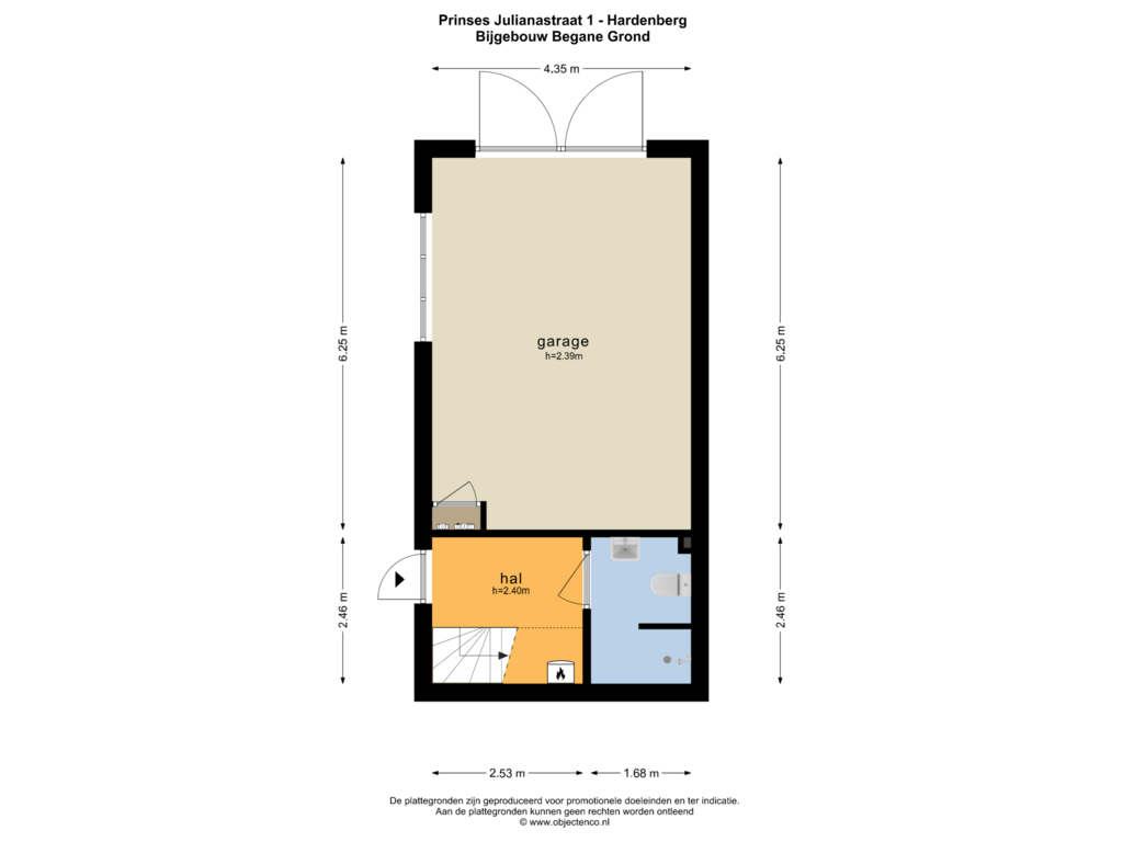 Bekijk plattegrond van BIJGEBOUW BG van Prinses Julianastraat 1