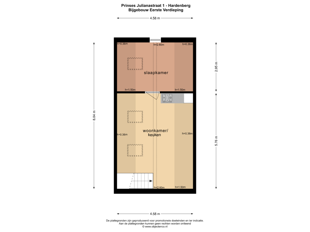 Bekijk plattegrond van BIJGEBOUW EV van Prinses Julianastraat 1