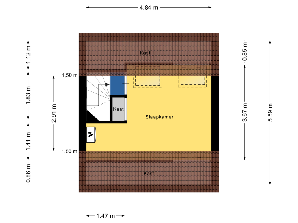 View floorplan of Tweede Verdieping of Het Reut 408