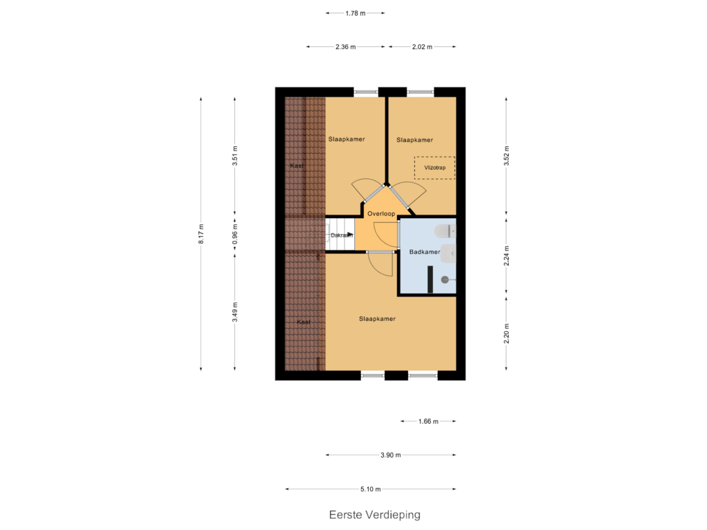 View floorplan of Eerste Verdieping of Ribeslaan 51