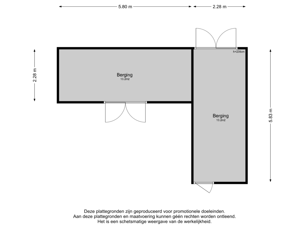 Bekijk plattegrond van Berging van Wethouder Schootslaan 2-A