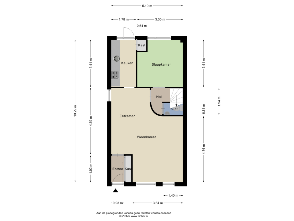 View floorplan of Begane Grond of Abersland 1525