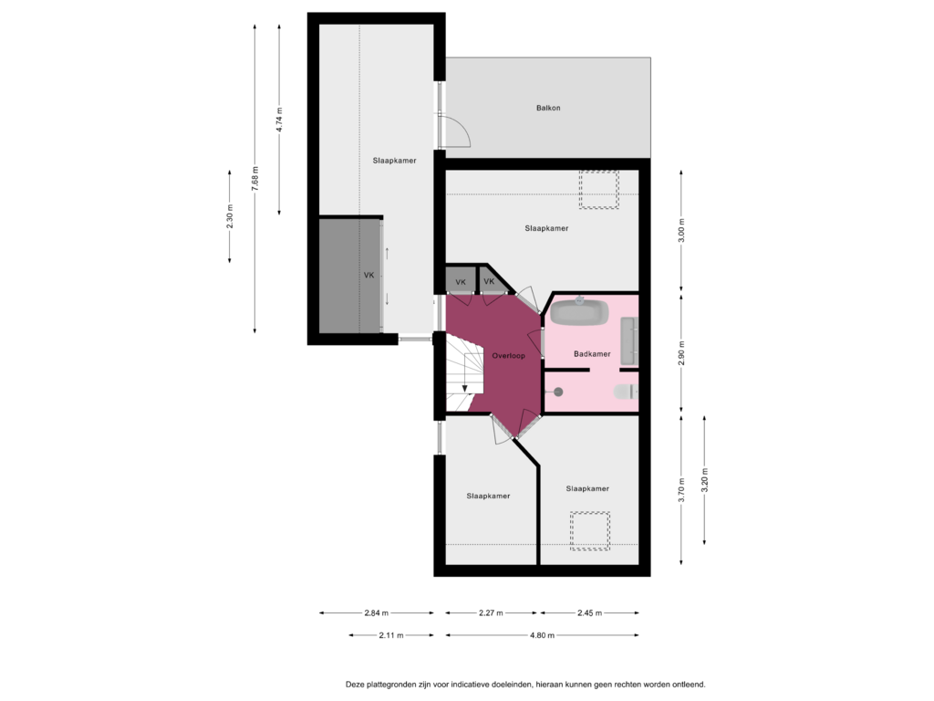 Bekijk plattegrond van 1e Verdieping van Maogien 21