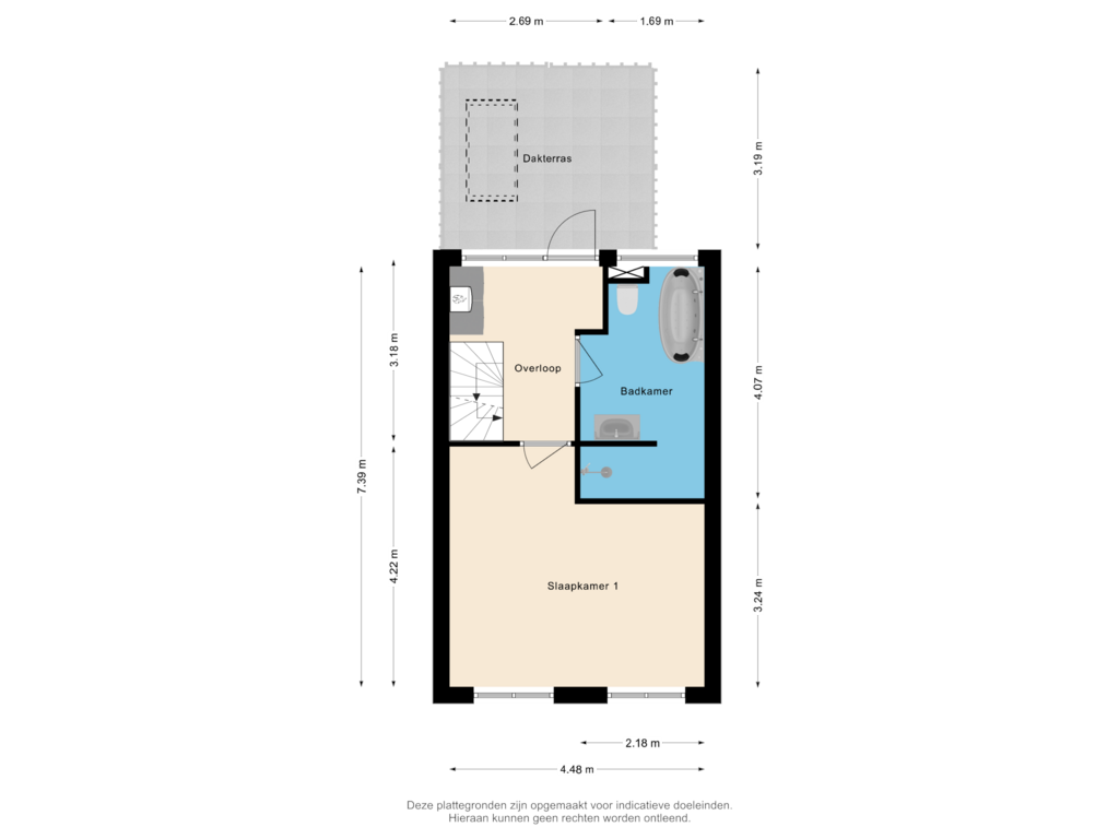 Bekijk plattegrond van 1e Verdieping van Zomervaart 42