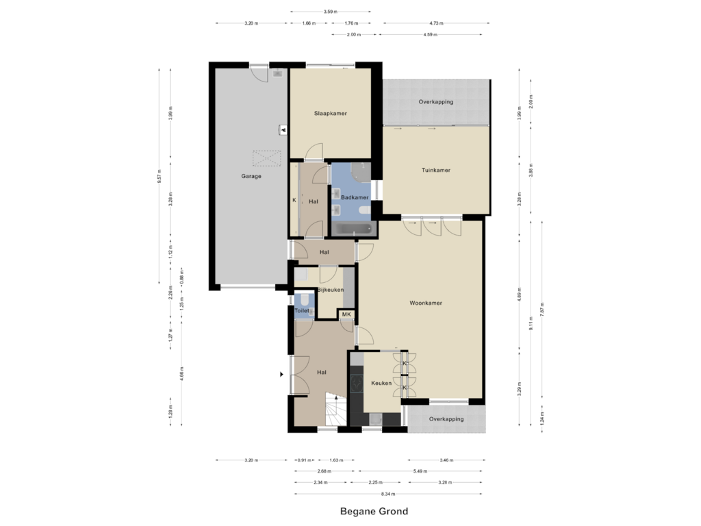 Bekijk plattegrond van Begane Grond van Willem Alexanderlaan 4