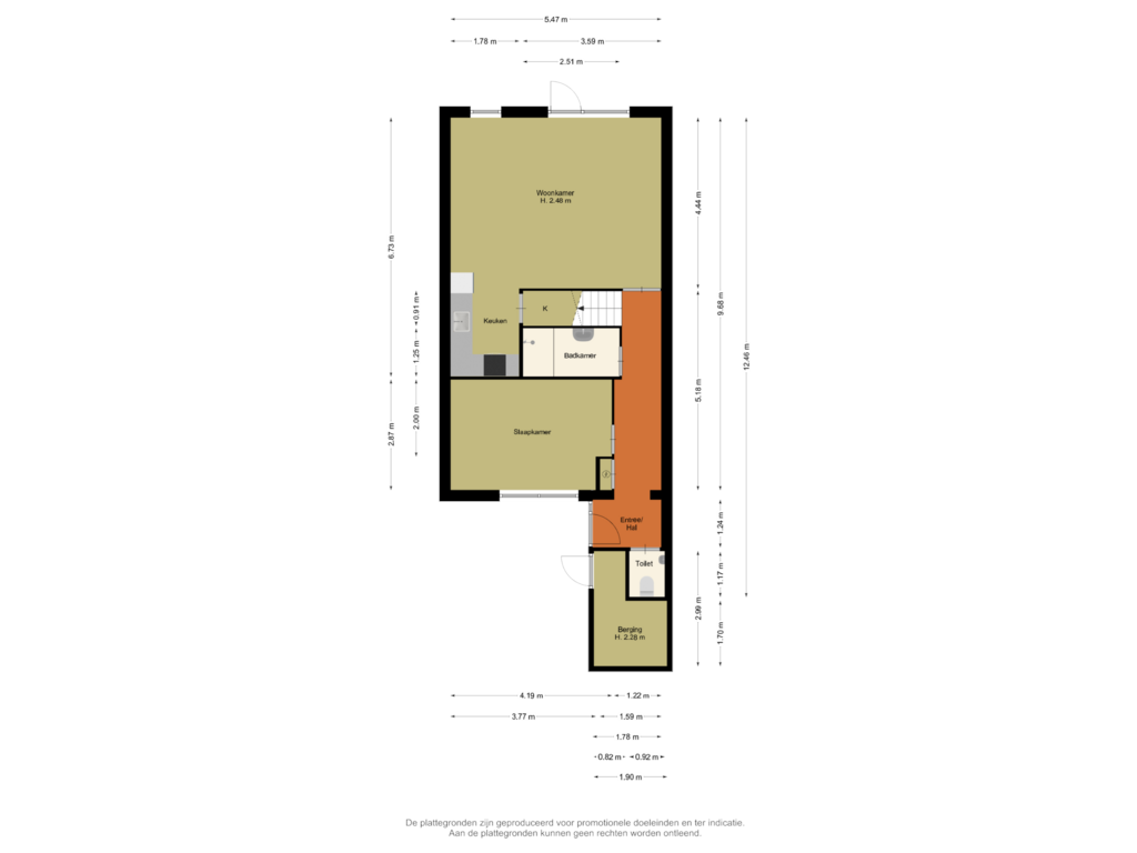 Bekijk plattegrond van Begane grond van De Grutto 56