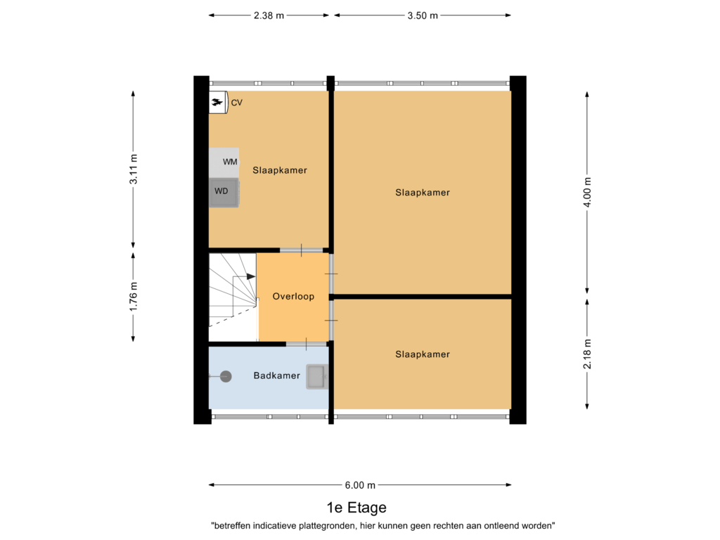 Bekijk plattegrond van 1e Etage van Kervelstraat 5