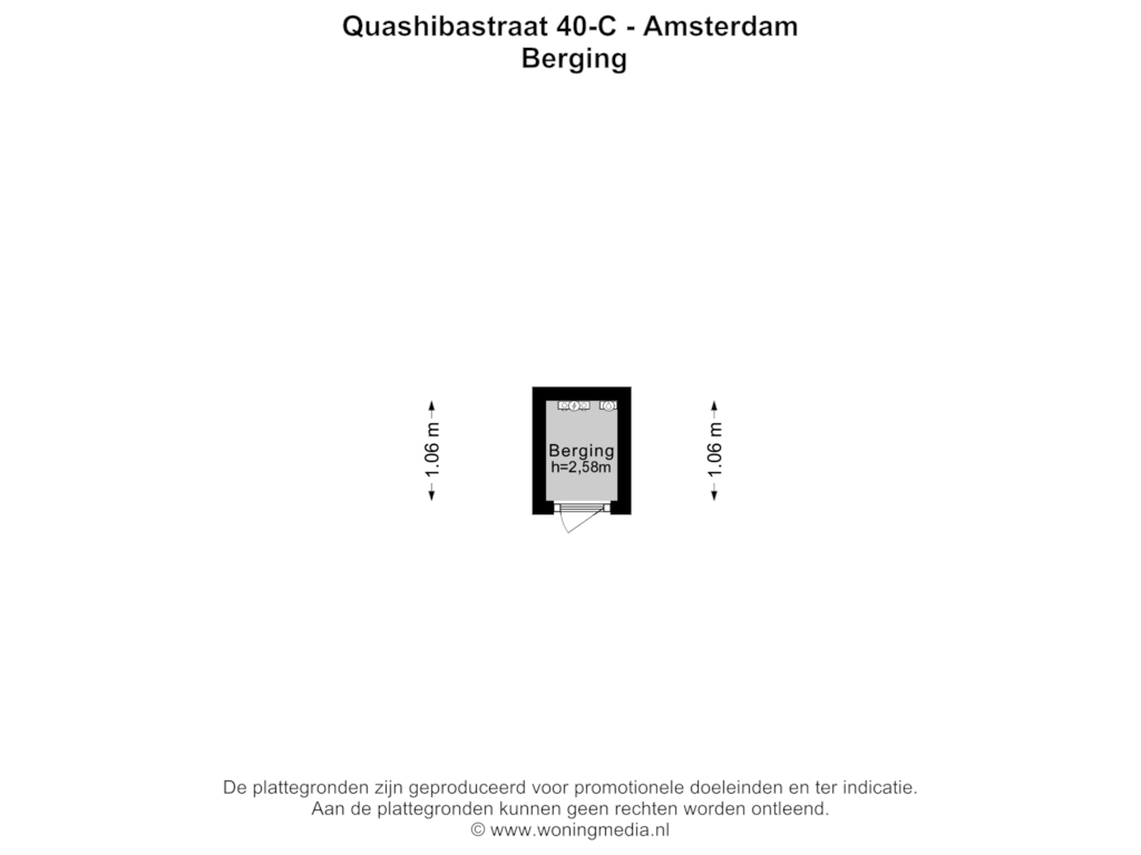 View floorplan of Berging of Quashibastraat 40-C