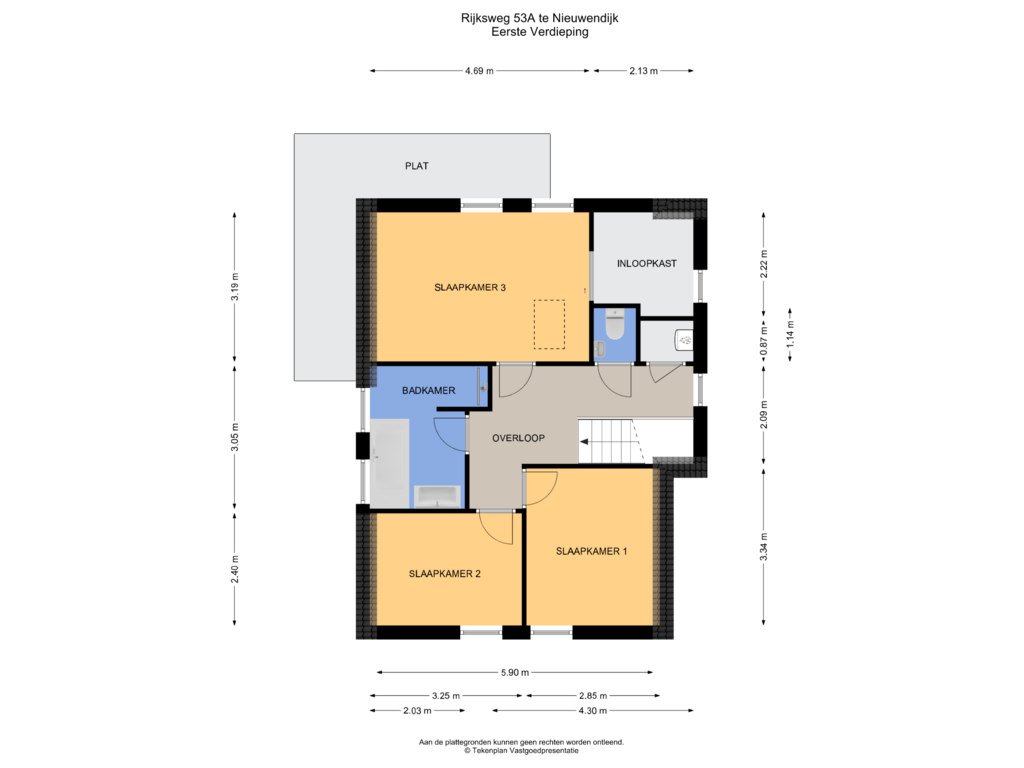 Bekijk plattegrond van Eerste Verdieping van Rijksweg 53-A