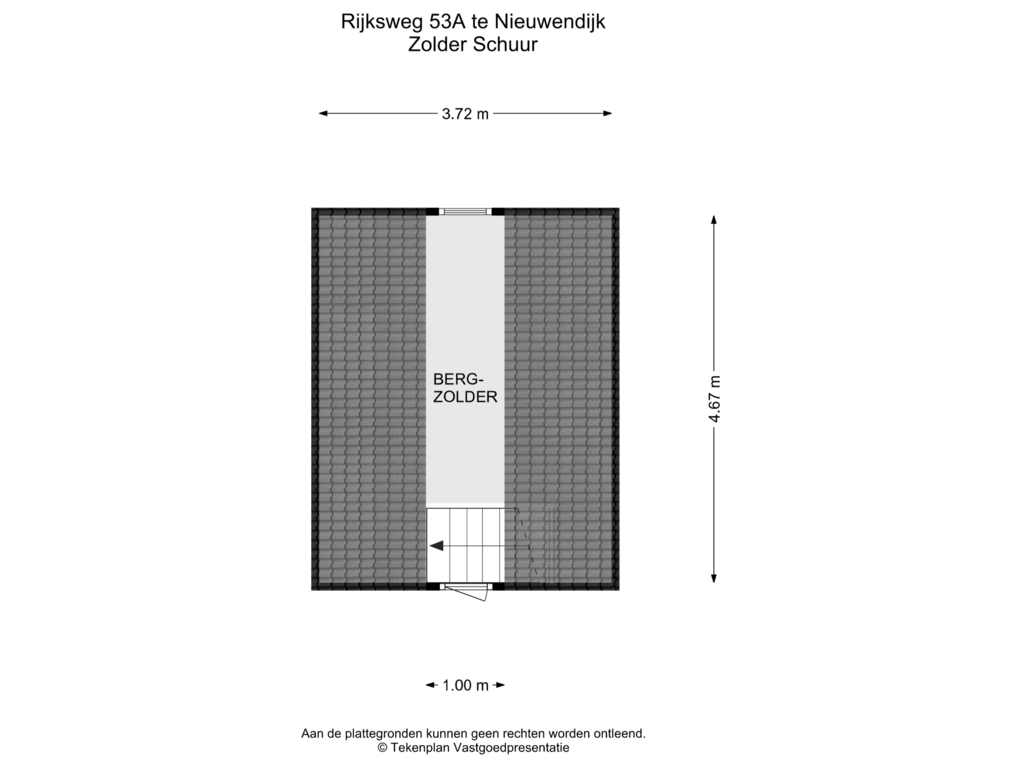 Bekijk plattegrond van Zolder Schuur van Rijksweg 53-A