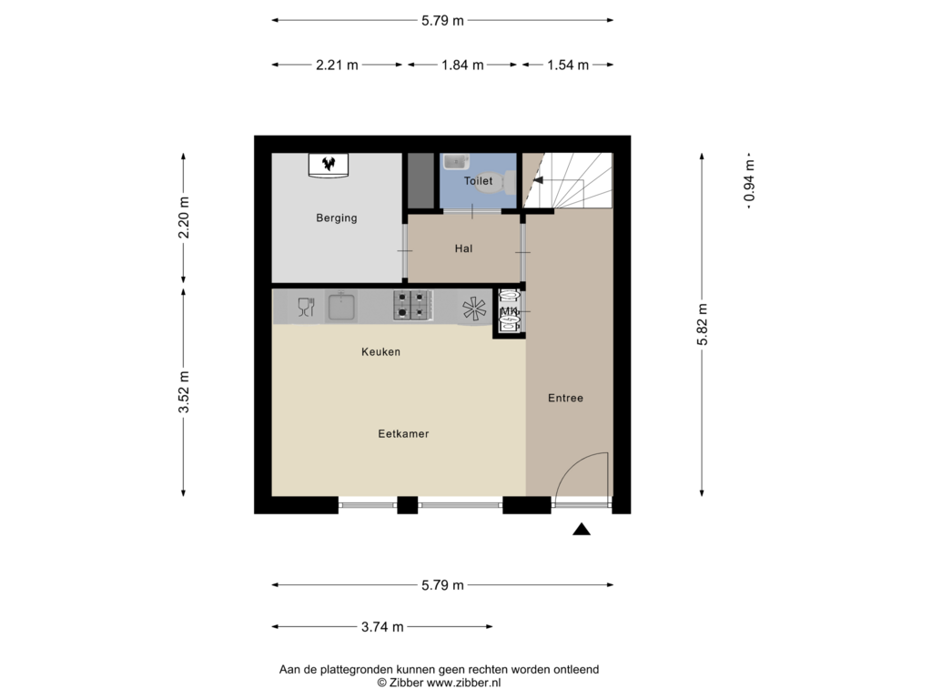 Bekijk plattegrond van Begane grond van Goudslagersgaarde 18