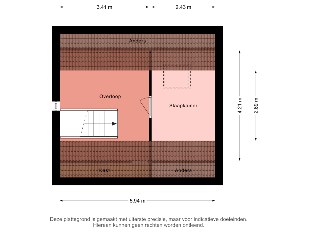 Bekijk plattegrond van Tweede verdieping van Grintdyk 10