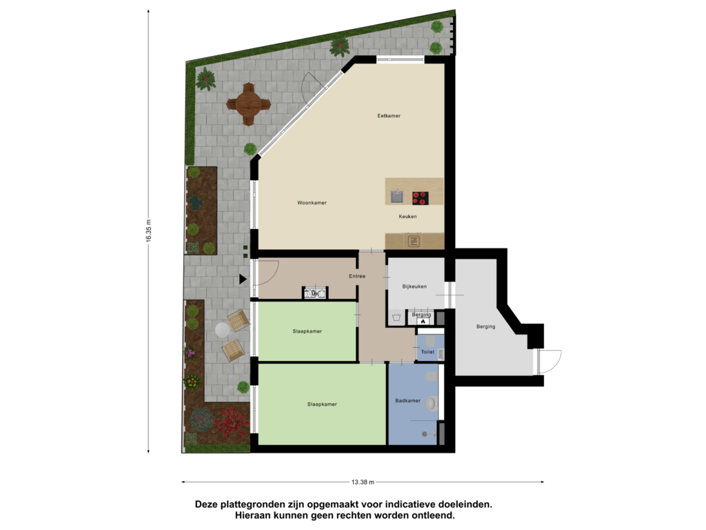 View floorplan of Appartement tuin of Seramstraat 50