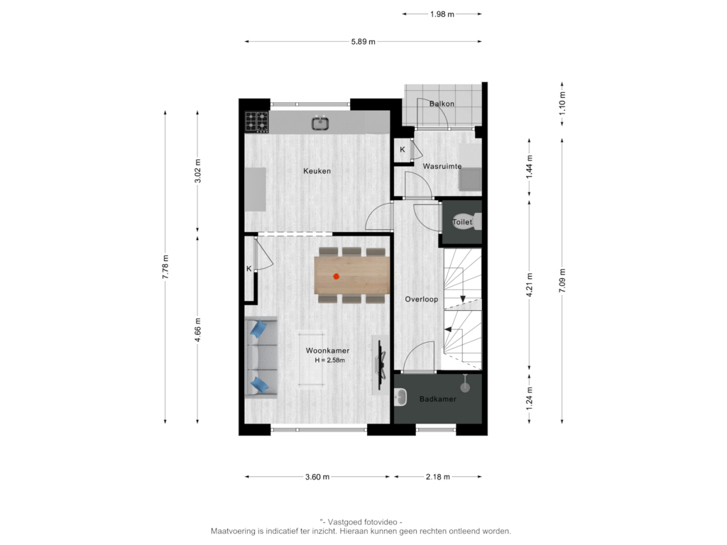 View floorplan of 1e verdieping of Panhuis 5-A