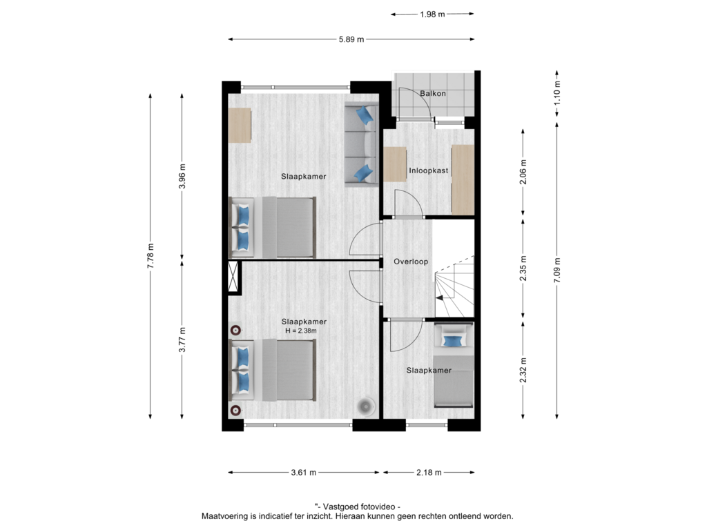 View floorplan of 2e verdieping of Panhuis 5-A