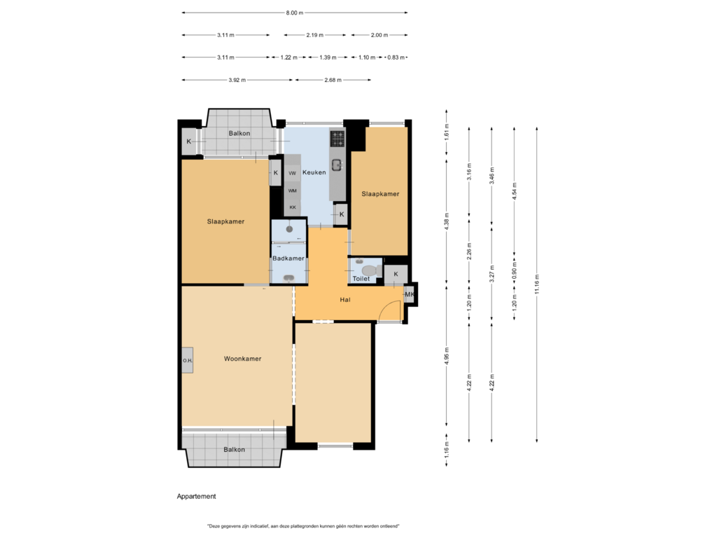 Bekijk plattegrond van Appartement van Willem de Zwijgerlaan 143