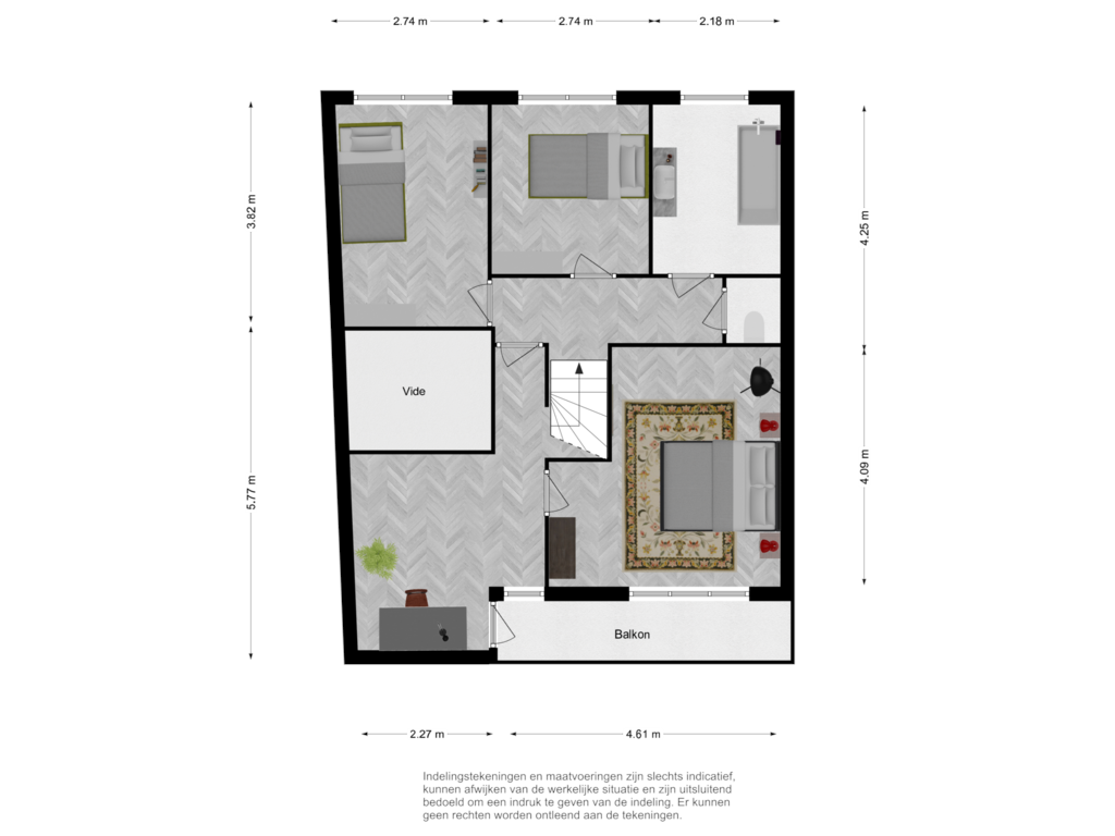 Bekijk plattegrond van eerste verdieping van Harriët Freezerstraat 102