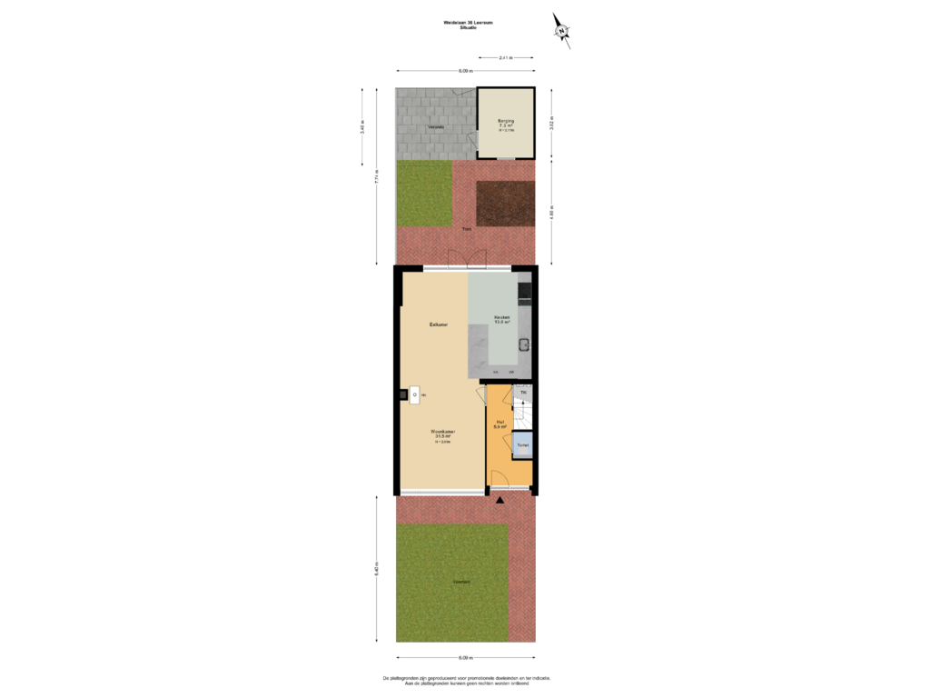 Bekijk plattegrond van Situatie van Weidelaan 36