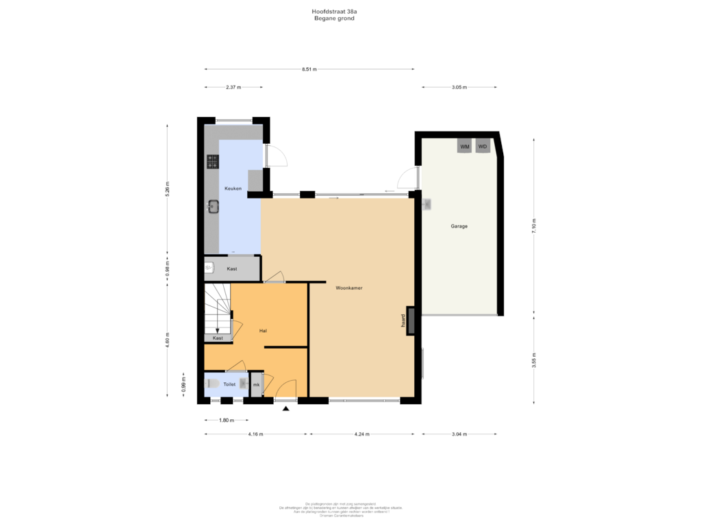 Bekijk plattegrond van Begane grond van Hoofdstraat 38-A