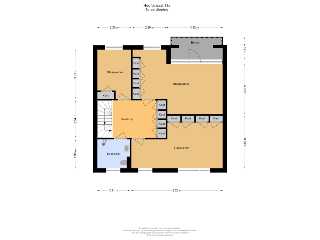 Bekijk plattegrond van 1e verdieping van Hoofdstraat 38-A