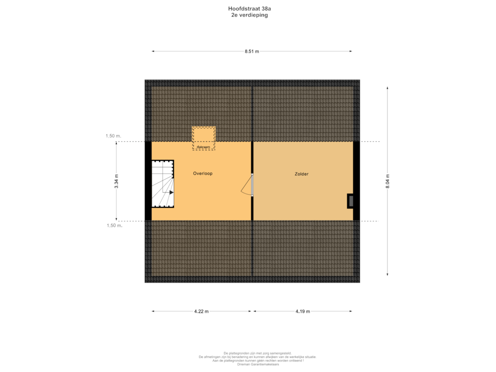 Bekijk plattegrond van 2e verdieping van Hoofdstraat 38-A