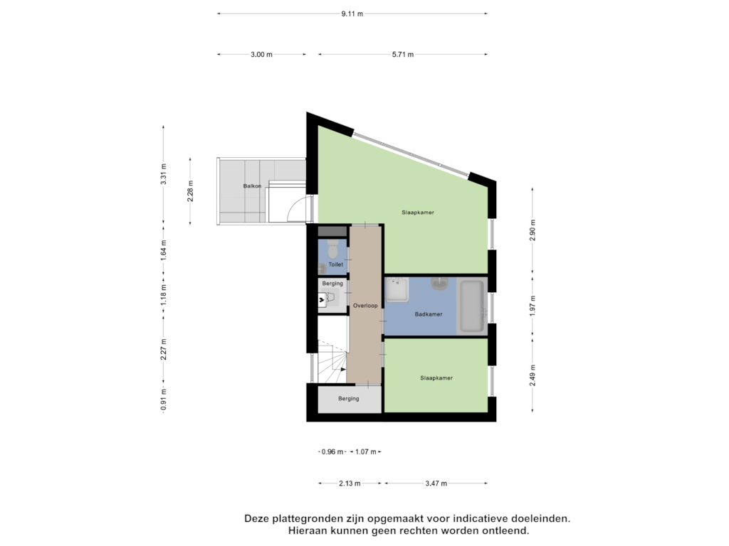 View floorplan of Tweede Verdieping of Grashoen 38