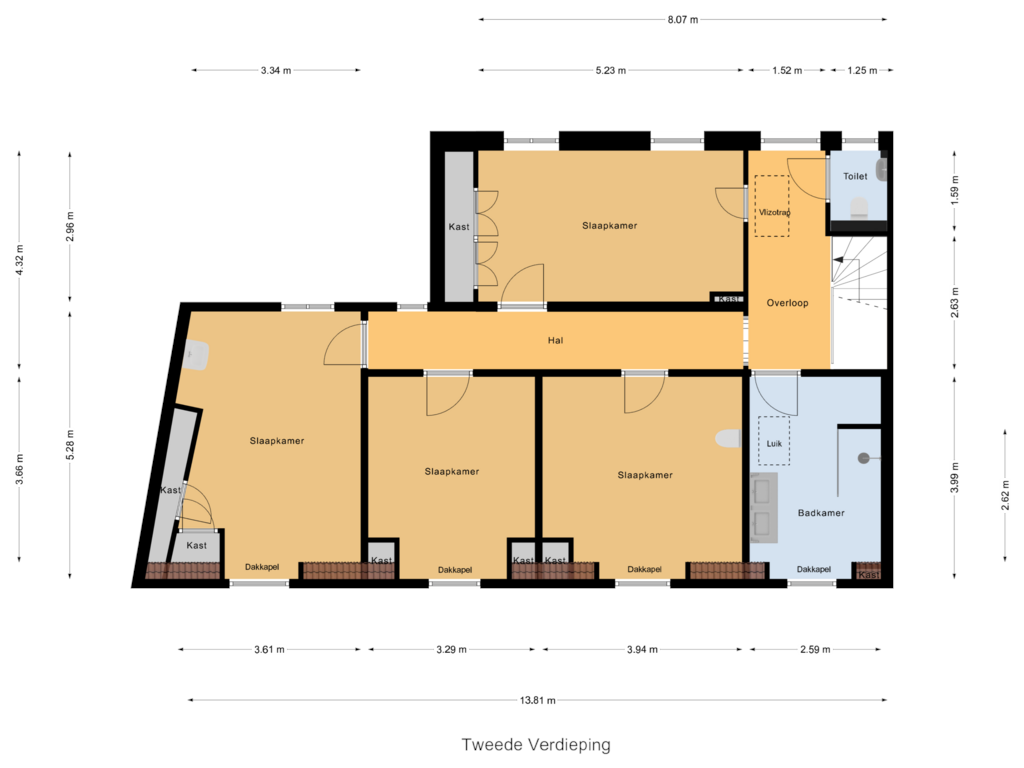 Bekijk plattegrond van Tweede Verdieping van Nieuwe Burg 30