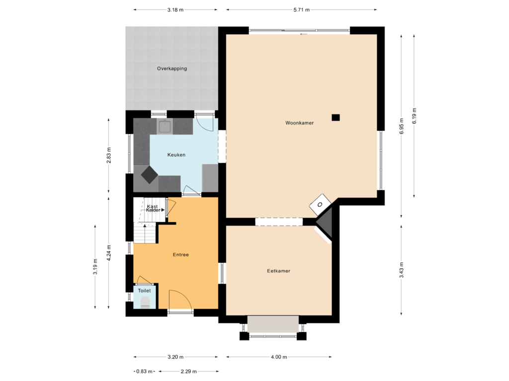 Bekijk plattegrond van Begane grond van Boskantseweg 7