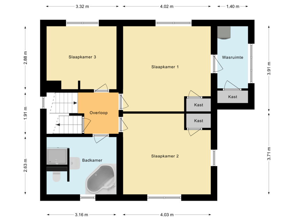 Bekijk plattegrond van Eerste verdieping van Boskantseweg 7