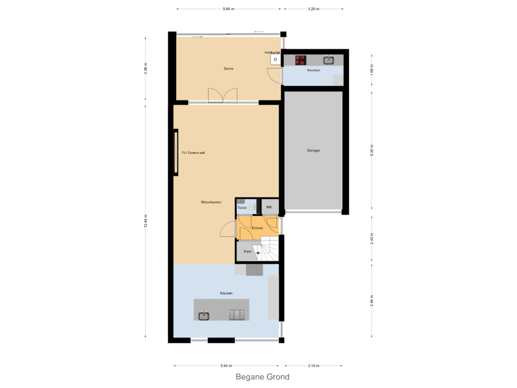 View floorplan of Begane Grond of Vrederiksakker 15