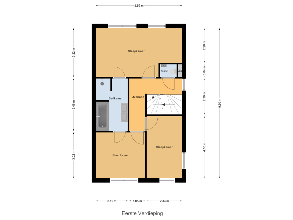 View floorplan of Eerste Verdieping of Vrederiksakker 15