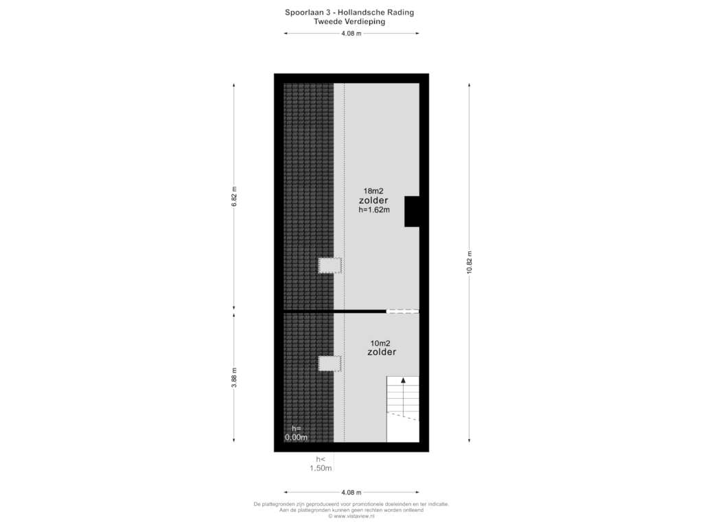 Bekijk plattegrond van TWEEDE VERDIEPING van Spoorlaan 3