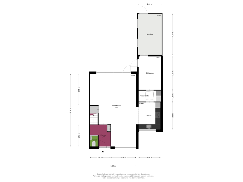 Bekijk plattegrond van Begane Grond van Hooge Hoeven 65