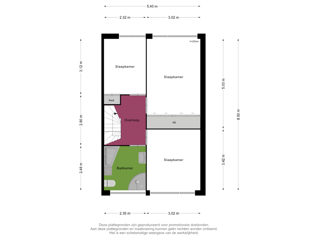 Bekijk plattegrond van 1e Verdieping van Hooge Hoeven 65