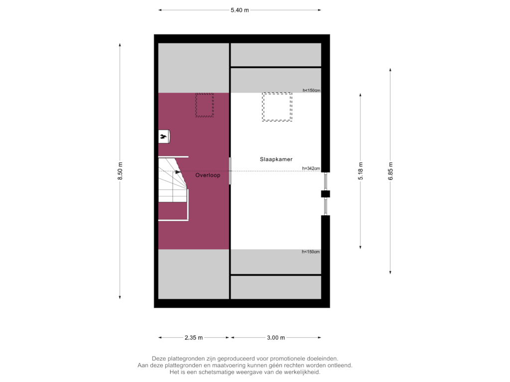 Bekijk plattegrond van 2e Verdieping van Hooge Hoeven 65