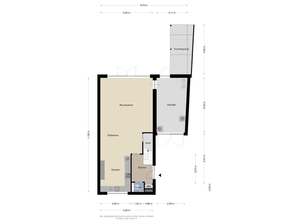 Bekijk plattegrond van Begane Grond van Saltshof 1302