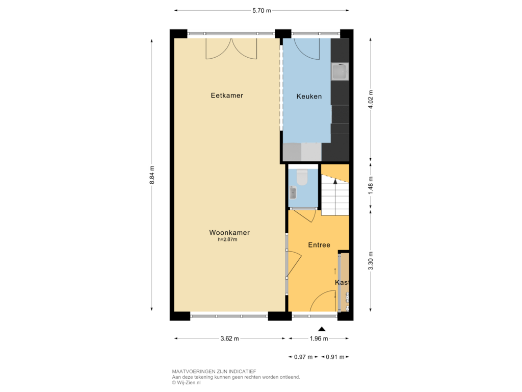 View floorplan of BEGANE GROND of Tollensstraat 6