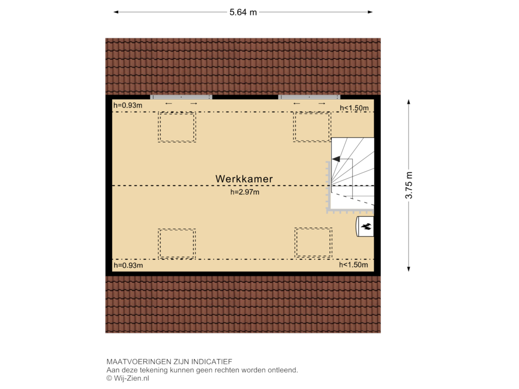 View floorplan of TWEEDE VERDIEPING of Tollensstraat 6