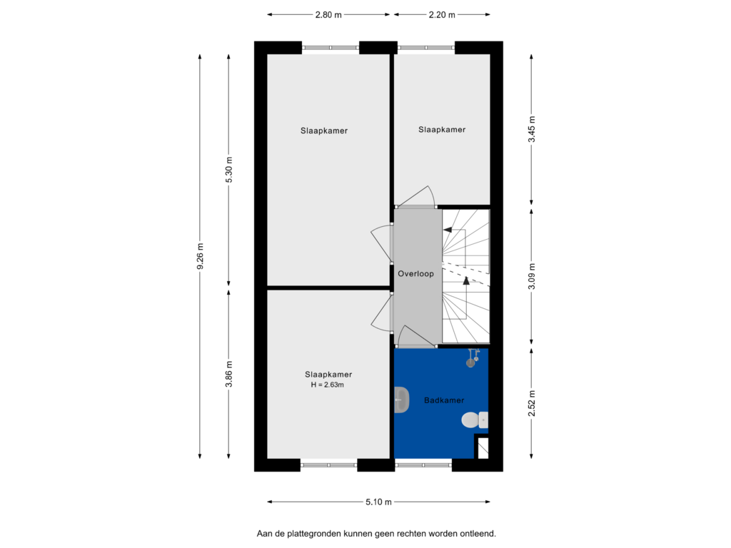 View floorplan of 1e verdieping of Verboomstraat 70