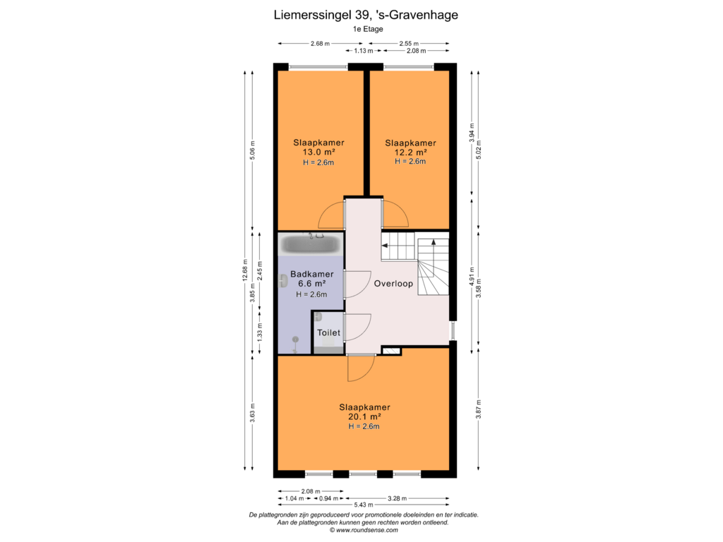 Bekijk plattegrond van 1e Etage van Liemerssingel 39